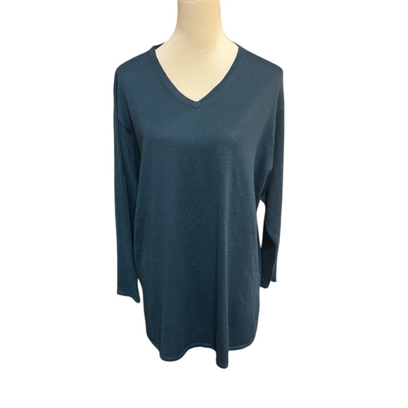 Lane Bryant Sweaters - Lane Bryant Women’s Blue/Green Knit V-Neck Vintage Sweater Plus 18/20